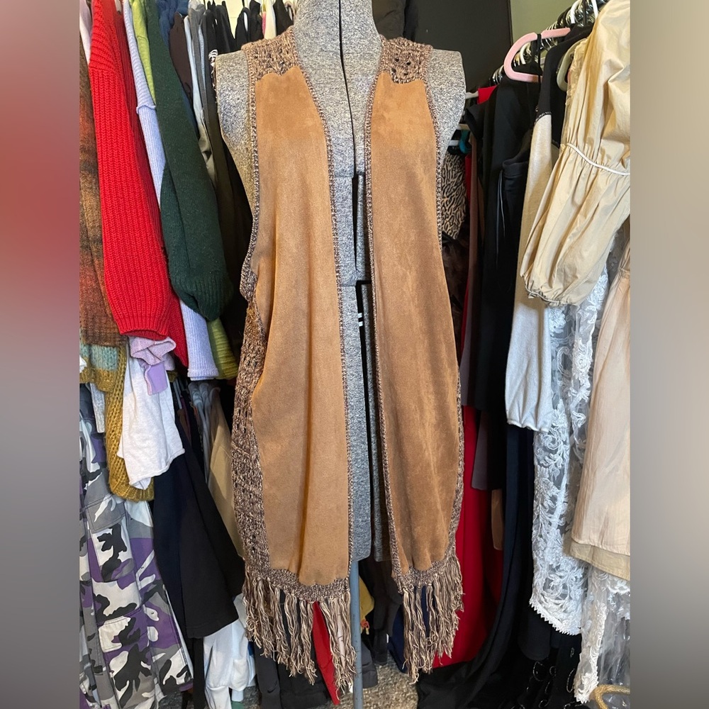 Small faux suede vest